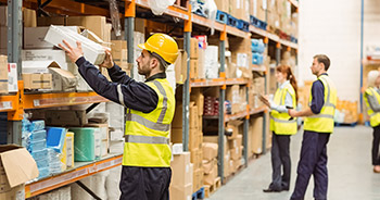 warehouse with workers
