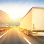 Truck driving on the road