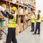 Warehouse with workers
